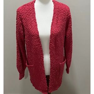 Color rose popcorn cardigan